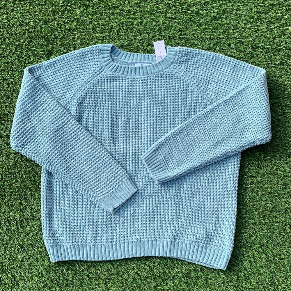Dip Plush Knit Light Blue Sweater Women Large